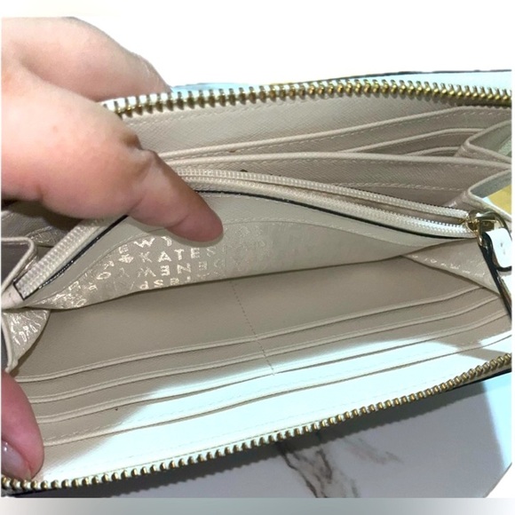 Kate Spade New York Neda Laurel Way Zip Around Wallet WLRU2670 Cement/Pumice - Picture 10 of 14